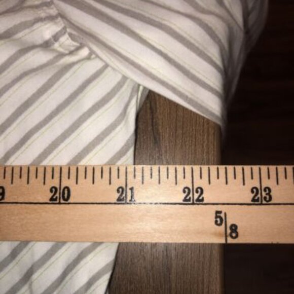 Calvin Klein Jeans Shirt Size Medium White Striped Gray Button Up Casual - Picture 5 of 10